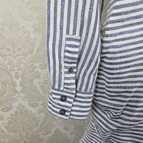 Veronica Beard Size 0 Kai Swiss Dot Striped Dress Long Sleeve Ruched Ruffle - Picture 10 of 16